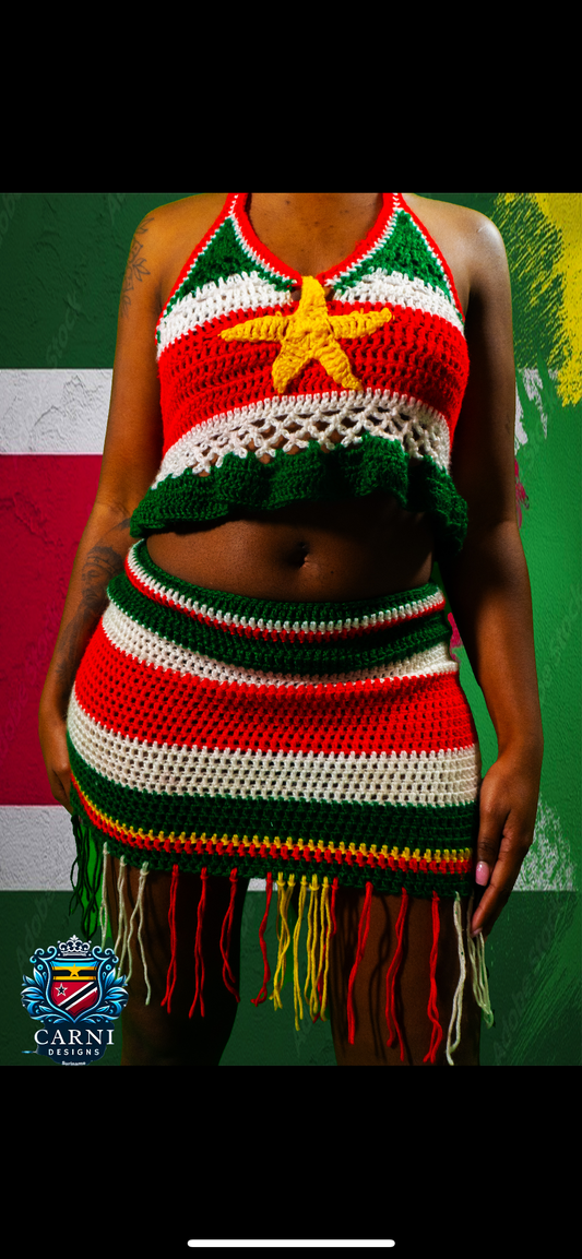 Suriname Crochet Set – Handmade(on request) short or skirt